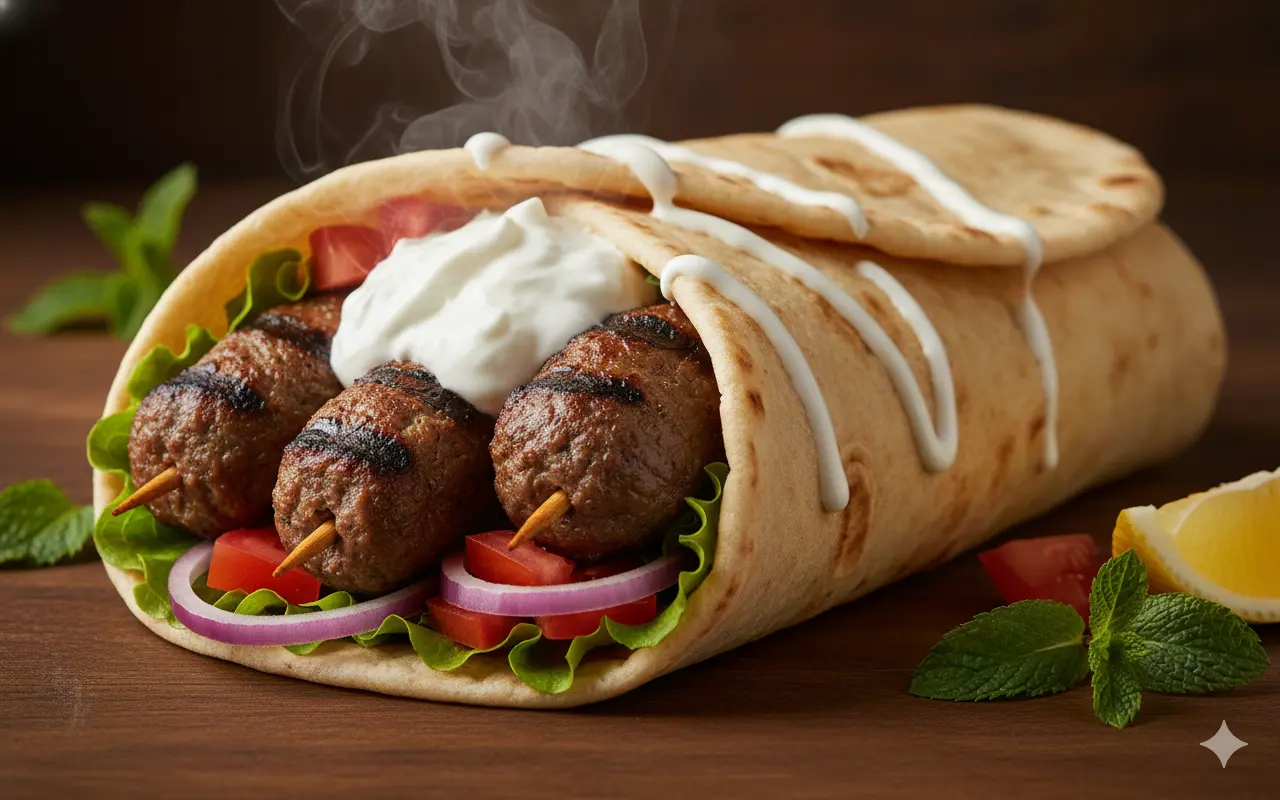 Greek Souvlaki Wrap - Flame and Bite Bowness Calgary